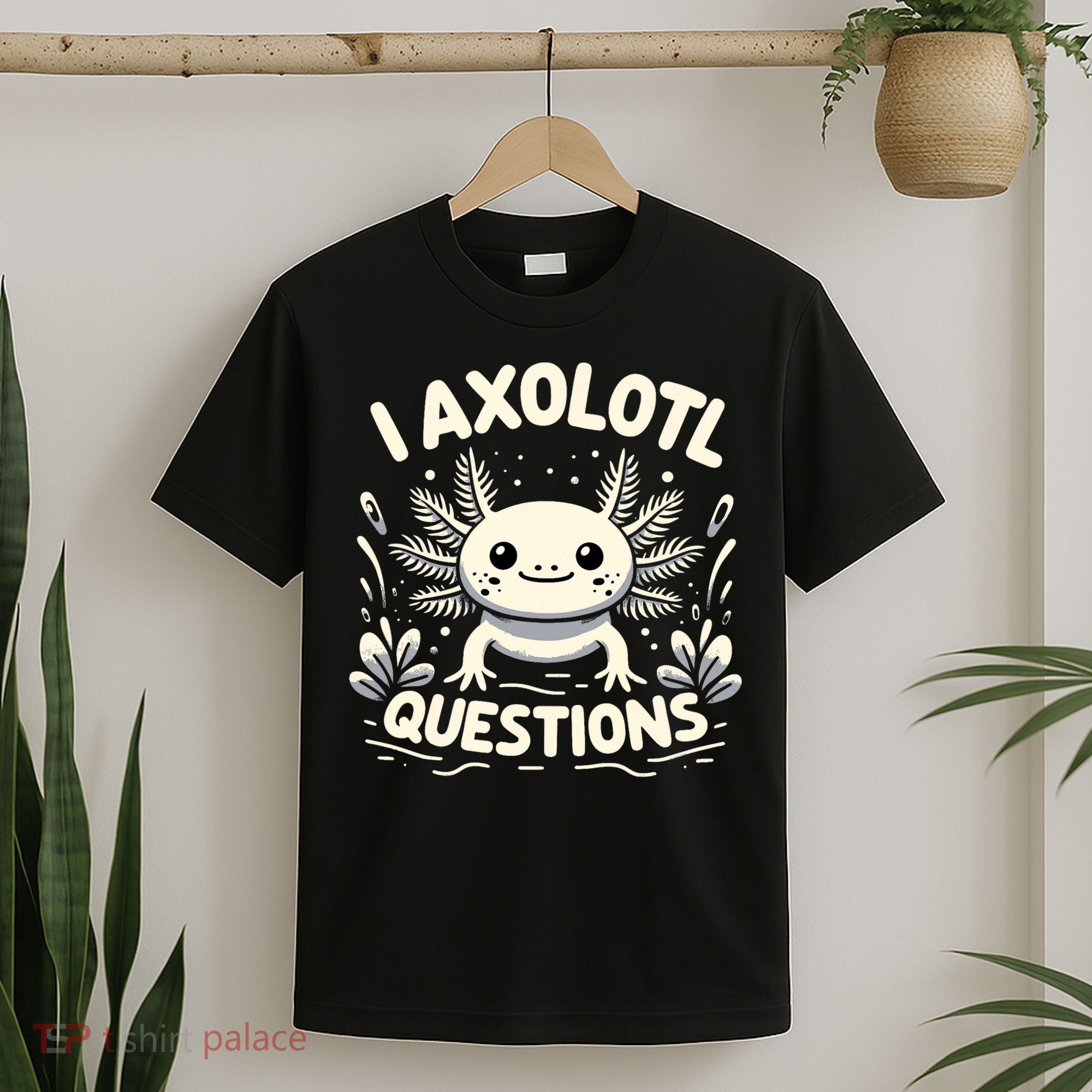 Cute Blue Axolotl Kawaii Funny I Axolotl Questions T-Shirt