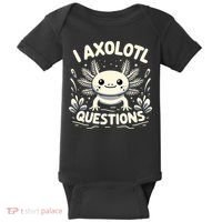 Cute Blue Axolotl Kawaii Funny I Axolotl Questions Baby Bodysuit thumb 0