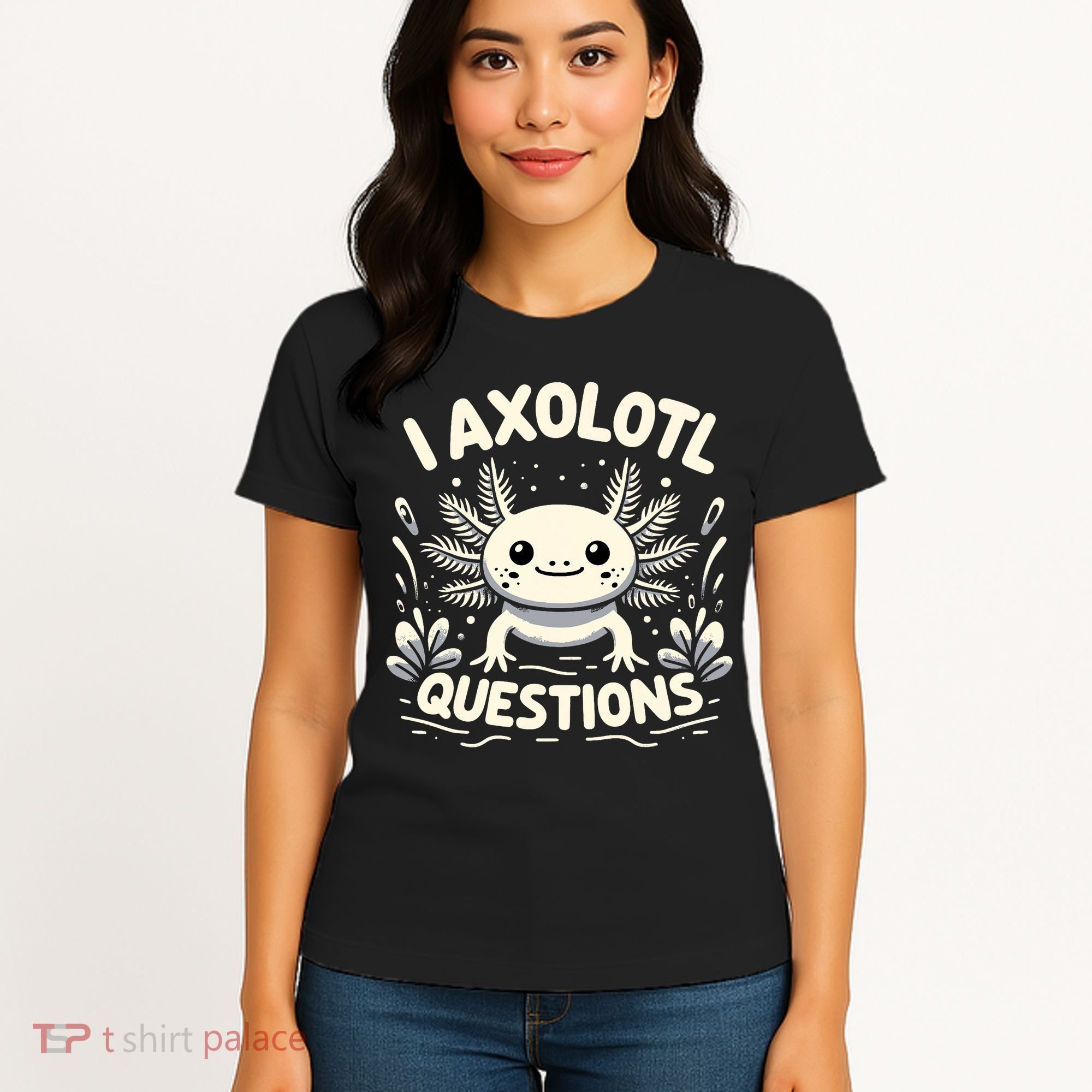 Cute Blue Axolotl Kawaii Funny I Axolotl Questions Women's T-Shirt