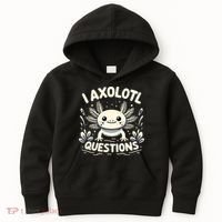 Cute Blue Axolotl Kawaii Funny I Axolotl Questions Kids Hoodie thumb 0