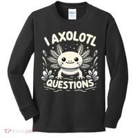 Cute Blue Axolotl Kawaii Funny I Axolotl Questions Kids Long Sleeve Shirt thumb 0