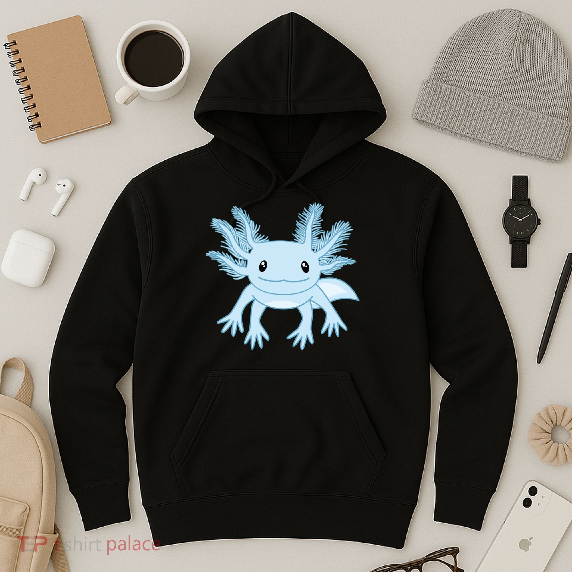 Cute Blue Axolotl Kawaii Aesthetic Axolotls Hoodie