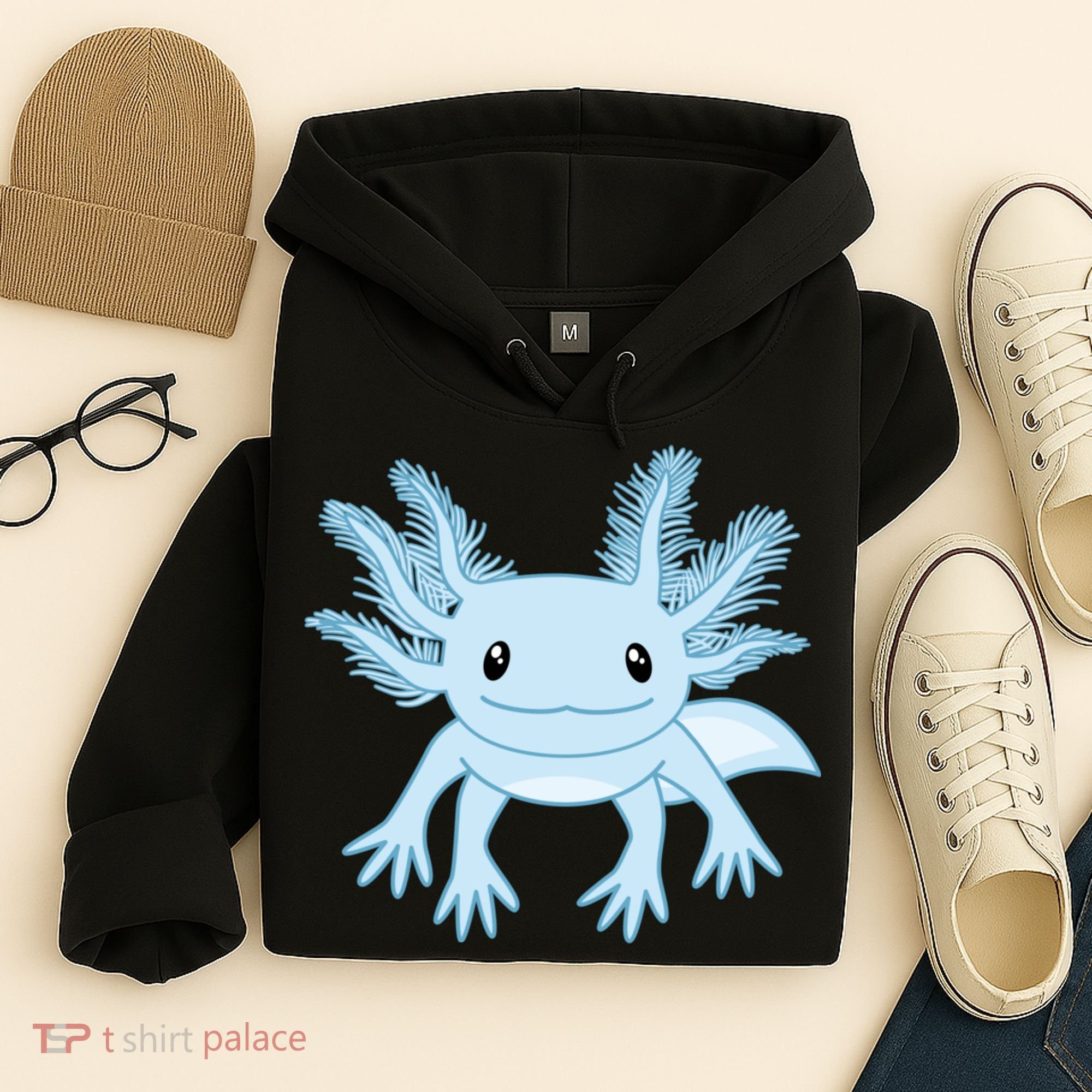 Cute Blue Axolotl Kawaii Aesthetic Axolotls Hoodie