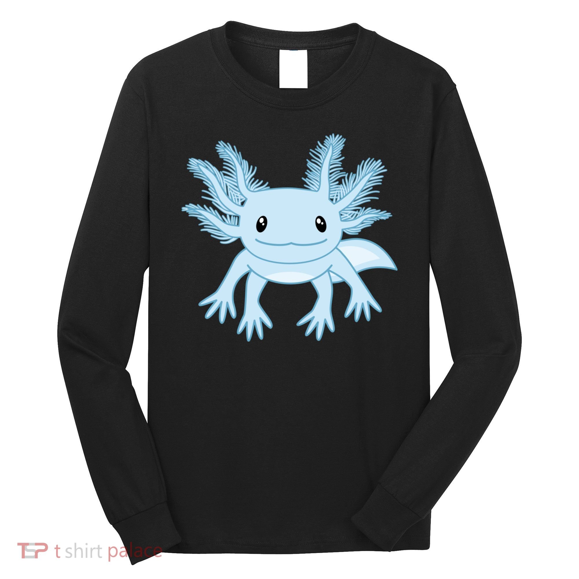 Cute Blue Axolotl Kawaii Aesthetic Axolotls Long Sleeve Shirt