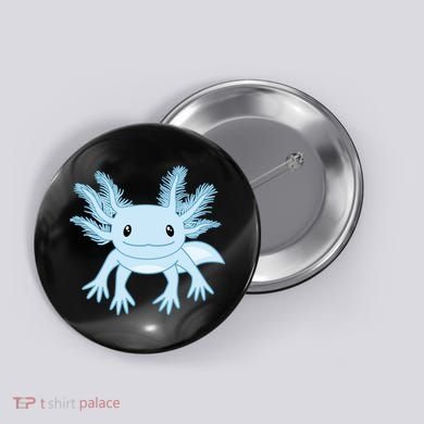 Cute Blue Axolotl Kawaii Aesthetic Axolotls Button