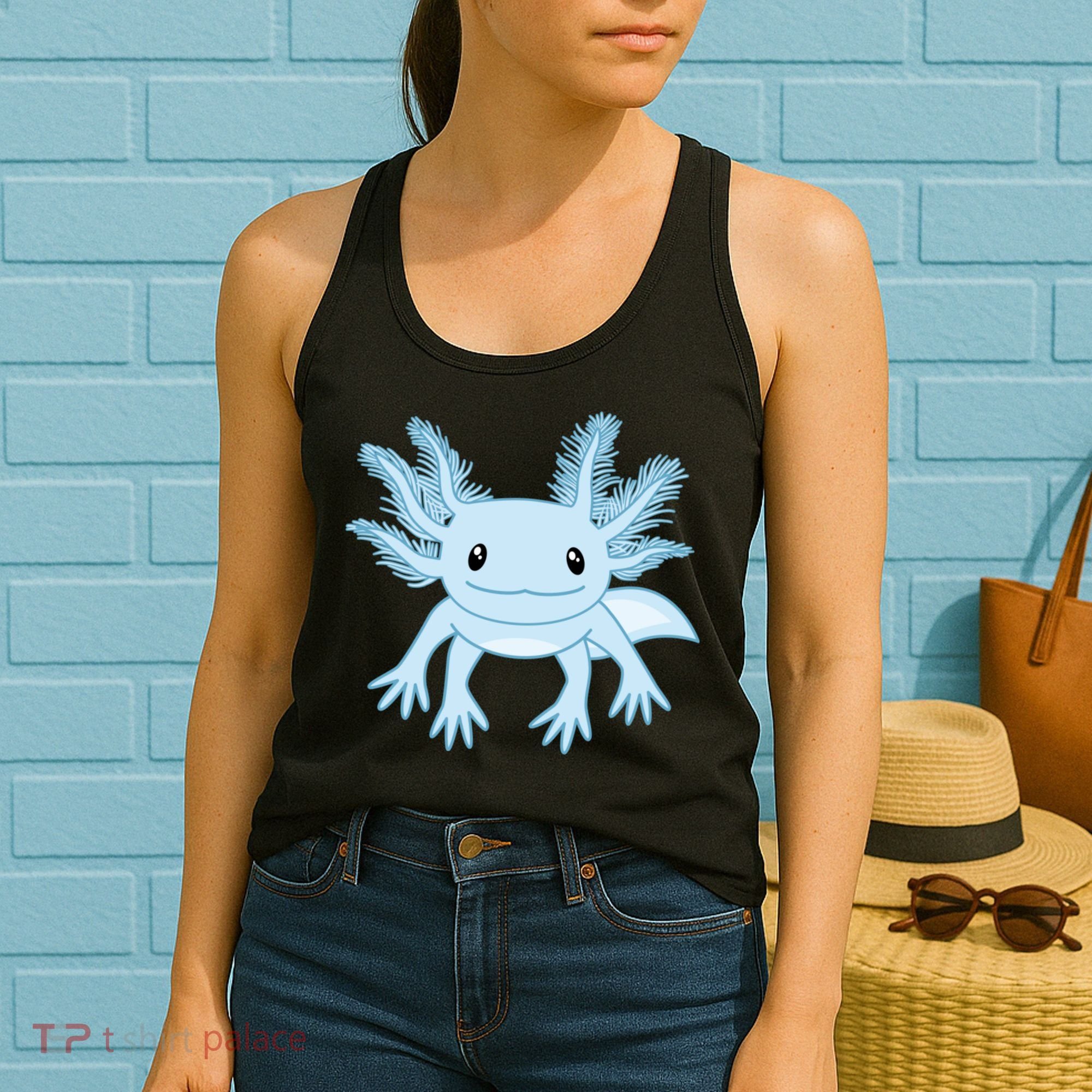 Cute Blue Axolotl Kawaii Aesthetic Axolotls Women's Tank Top