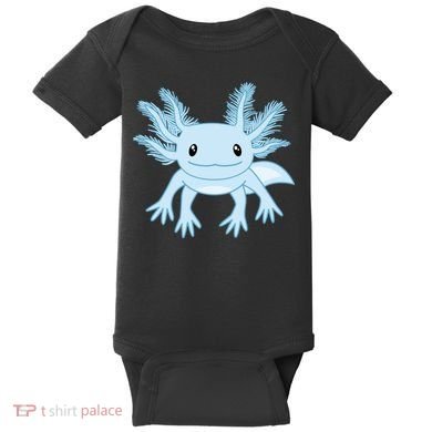 Cute Blue Axolotl Kawaii Aesthetic Axolotls Baby Bodysuit