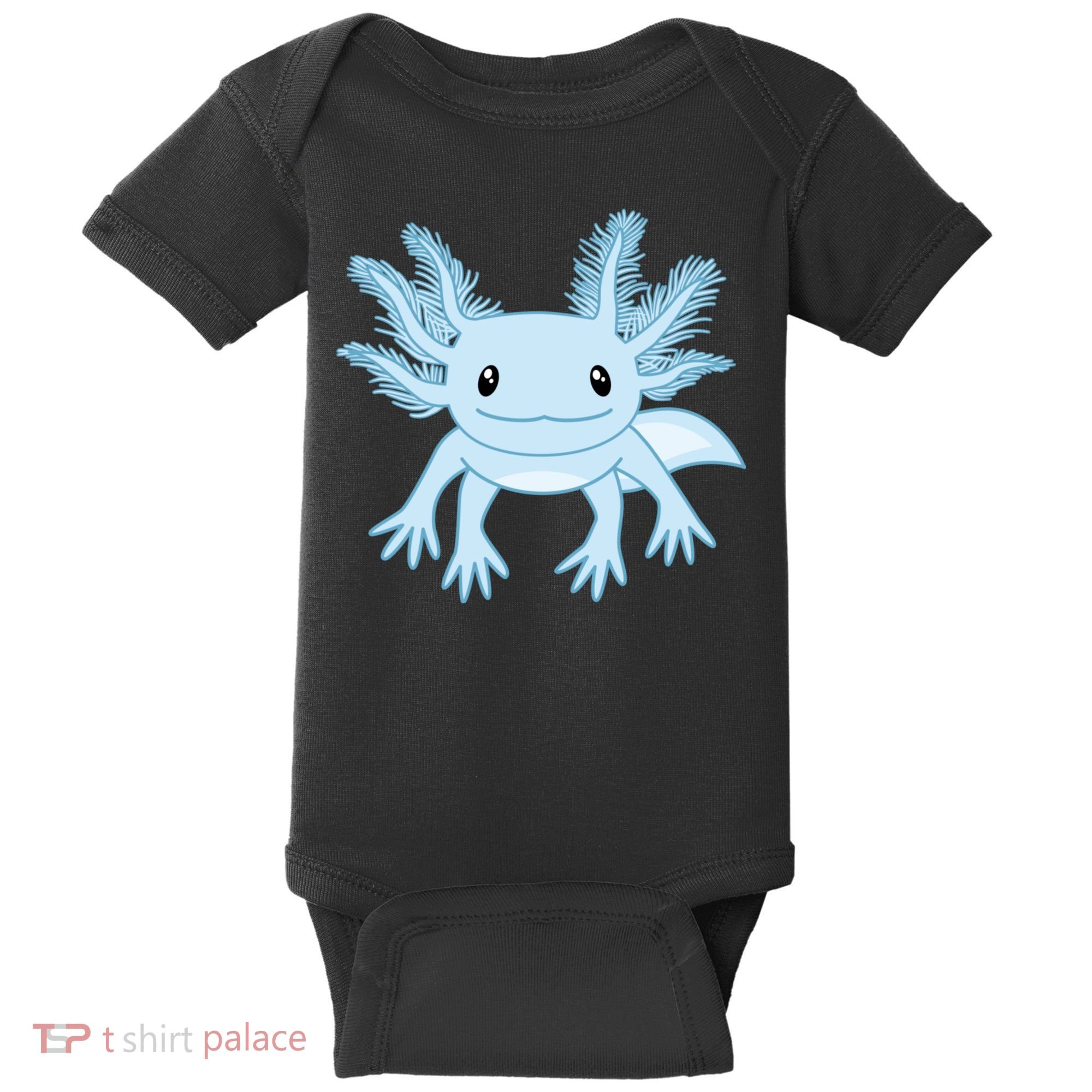 Cute Blue Axolotl Kawaii Aesthetic Axolotls Baby Bodysuit