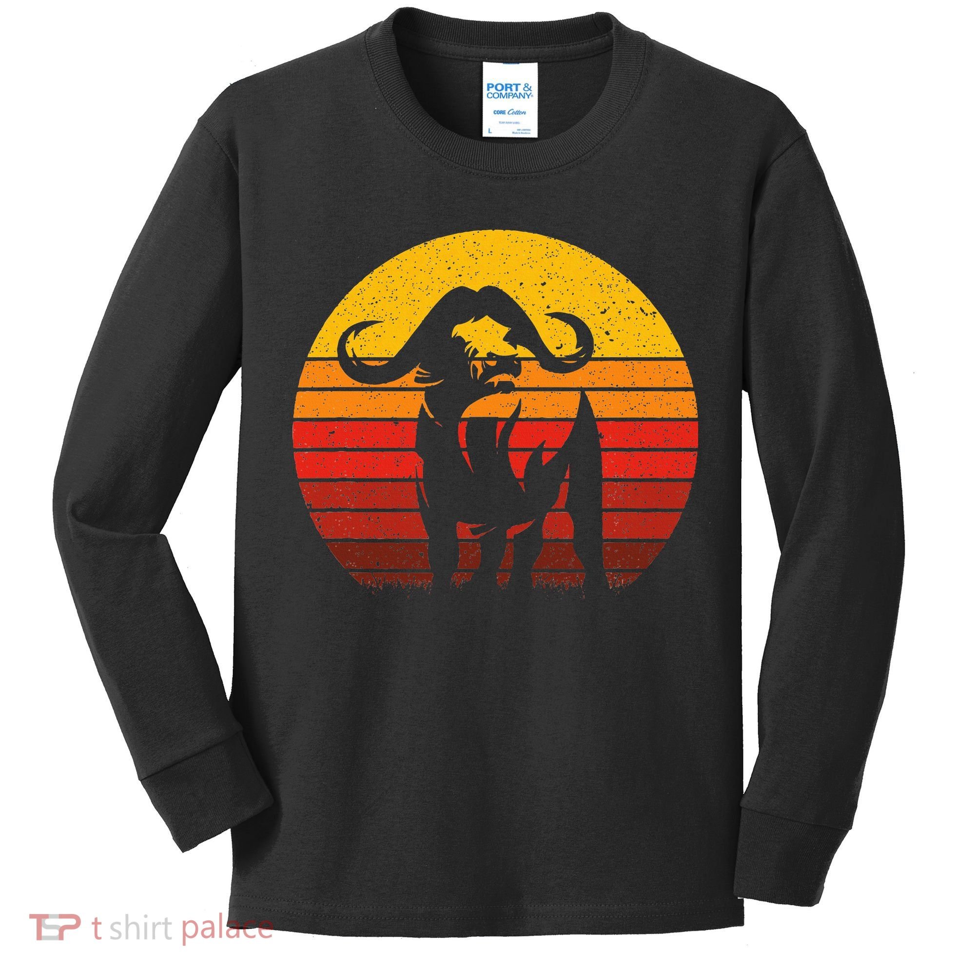 Cape Buffalo Africa Safari Animal Buffalo Kids Long Sleeve Shirt