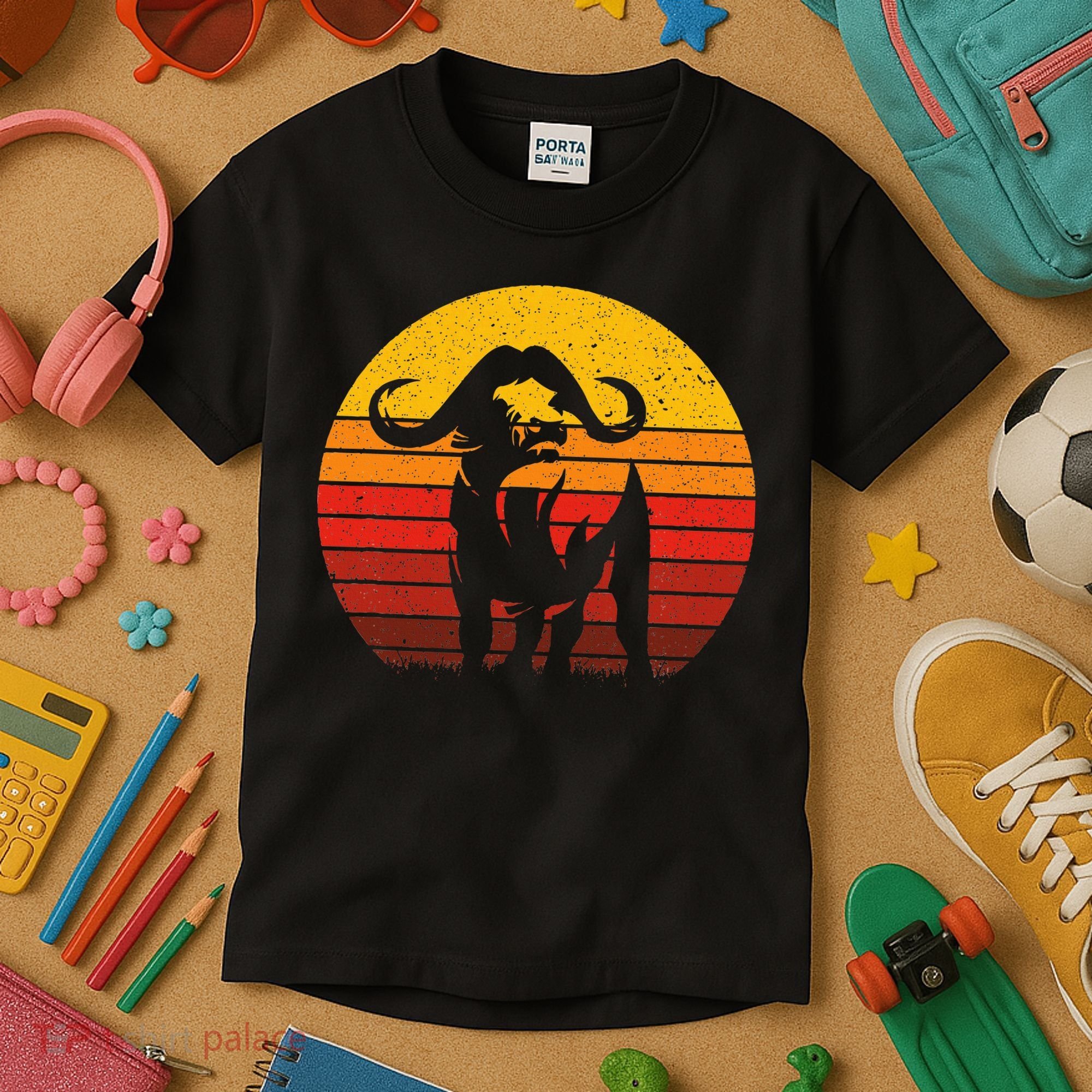 Cape Buffalo Africa Safari Animal Buffalo Kids T-Shirt