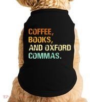 Coffee Books And Oxford Commas Funny Reading Bookworm Book Doggie Tank thumb 0