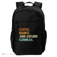 Coffee Books And Oxford Commas Funny Reading Bookworm Book Backpack thumb 0