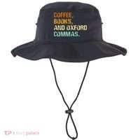 Coffee Books And Oxford Commas Funny Reading Bookworm Book Bucket Hat thumb 0
