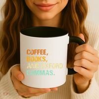 Coffee Books And Oxford Commas Funny Reading Bookworm Book Coffee Mug thumb 3