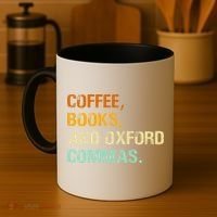 Coffee Books And Oxford Commas Funny Reading Bookworm Book Coffee Mug thumb 4