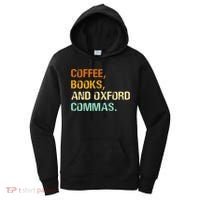 Coffee Books And Oxford Commas Funny Reading Bookworm Book Women's Hoodie thumb 0