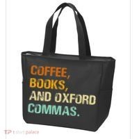 Coffee Books And Oxford Commas Funny Reading Bookworm Book Tote Bag thumb 3