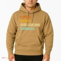 Coffee Books And Oxford Commas Funny Reading Bookworm Book Hoodie thumb 2