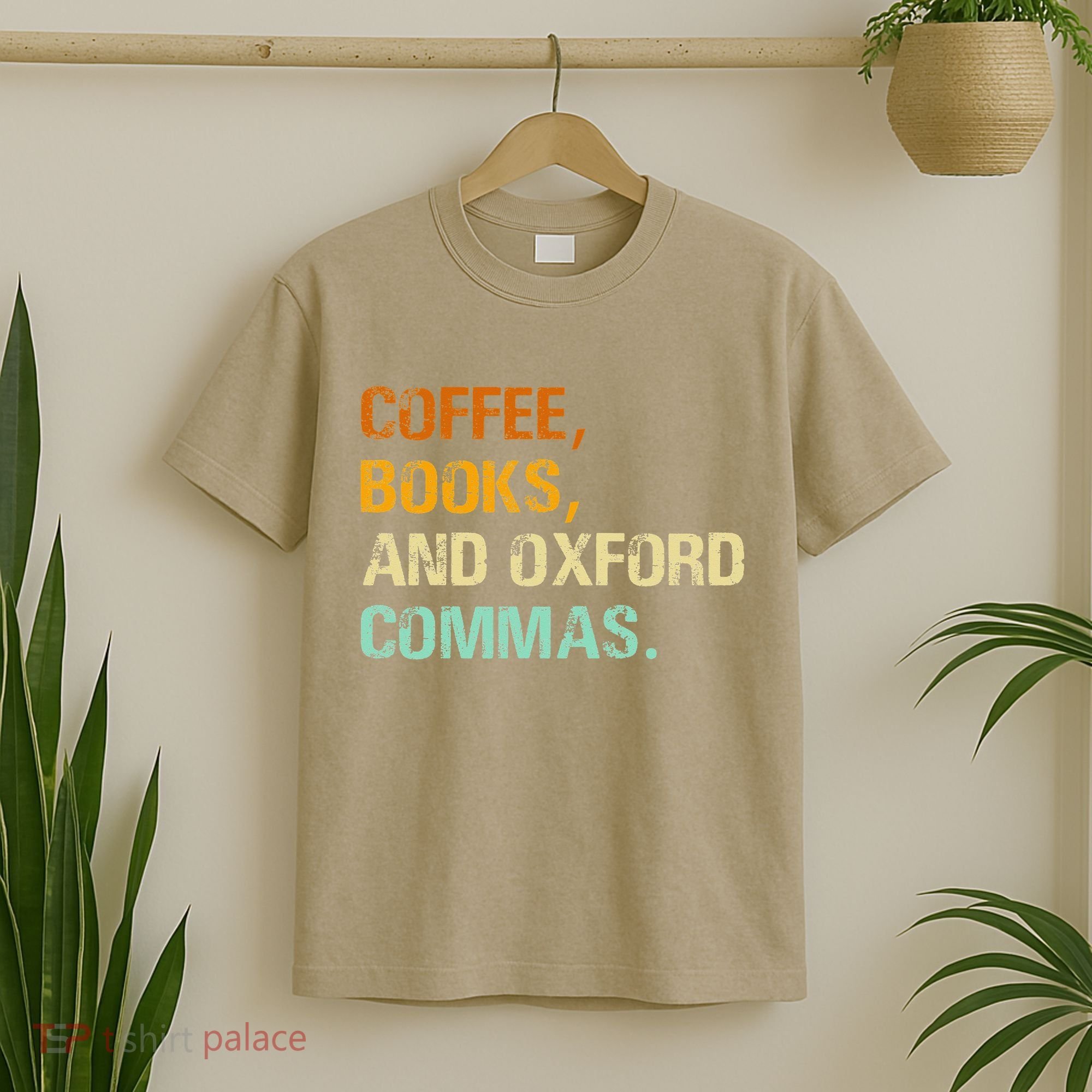 Coffee Books And Oxford Commas Funny Reading Bookworm Book T-Shirt
