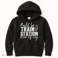 Could Be A Train Station Kinda Day Kids Hoodie thumb 0
