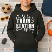 Could Be A Train Station Kinda Day Kids Hoodie thumb 2
