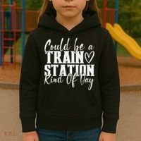 Could Be A Train Station Kinda Day Kids Hoodie thumb 3