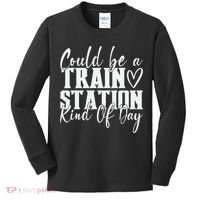 Could Be A Train Station Kinda Day Kids Long Sleeve Shirt thumb 0
