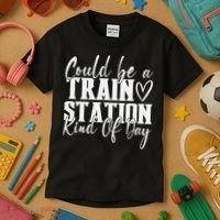 Could Be A Train Station Kinda Day Kids T-Shirt thumb 3
