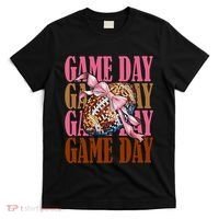 Coquette Bow American Football Game Day Thanksgiving Autumn T-Shirt thumb 0