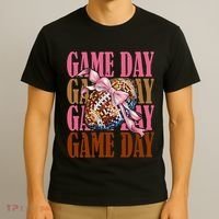 Coquette Bow American Football Game Day Thanksgiving Autumn T-Shirt thumb 3