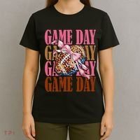 Coquette Bow American Football Game Day Thanksgiving Autumn T-Shirt thumb 4