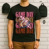 Coquette Bow American Football Game Day Thanksgiving Autumn T-Shirt thumb 6