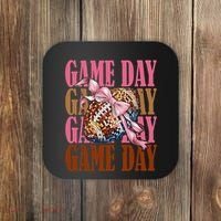 Coquette Bow American Football Game Day Thanksgiving Autumn Coaster thumb 0