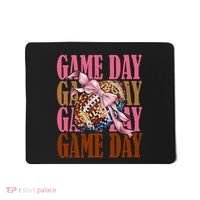 Coquette Bow American Football Game Day Thanksgiving Autumn Mousepad thumb 0