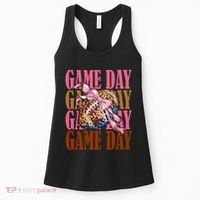 Coquette Bow American Football Game Day Thanksgiving Autumn Women's Tank Top thumb 0