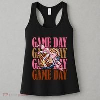 Coquette Bow American Football Game Day Thanksgiving Autumn Women's Tank Top thumb 3
