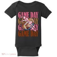 Coquette Bow American Football Game Day Thanksgiving Autumn Baby Bodysuit thumb 0