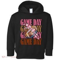 Coquette Bow American Football Game Day Thanksgiving Autumn Toddler Hoodie thumb 0