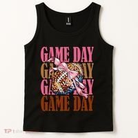 Coquette Bow American Football Game Day Thanksgiving Autumn Tank Top thumb 2