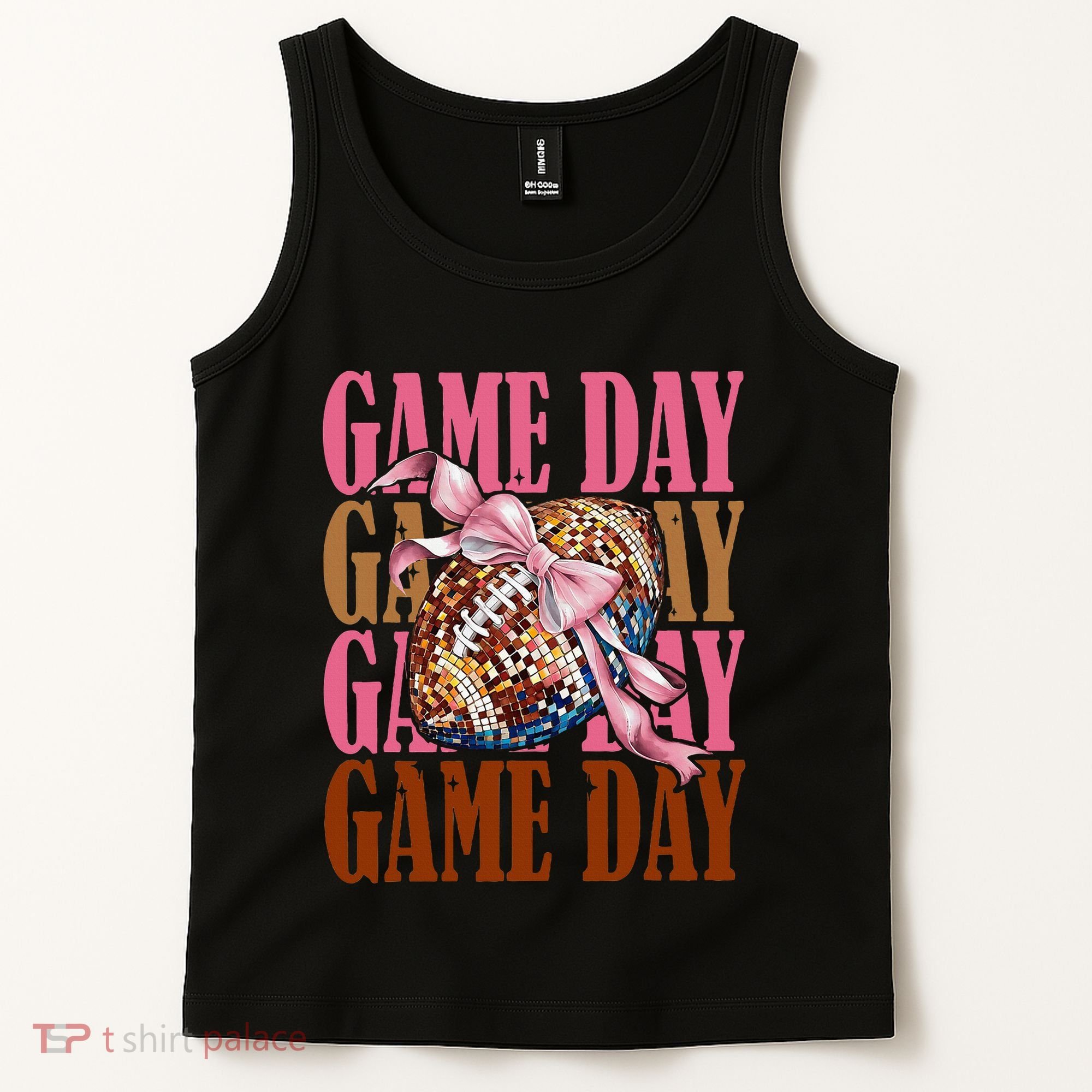 Coquette Bow American Football Game Day Thanksgiving Autumn Tank Top