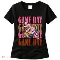 Coquette Bow American Football Game Day Thanksgiving Autumn Women's T-Shirt thumb 0