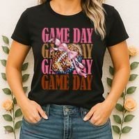 Coquette Bow American Football Game Day Thanksgiving Autumn Women's T-Shirt thumb 2