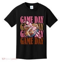 Coquette Bow American Football Game Day Thanksgiving Autumn Kids T-Shirt thumb 0