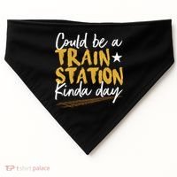 Could Be A Train Station Kind Of Day USA-Made Doggie Bandana thumb 0