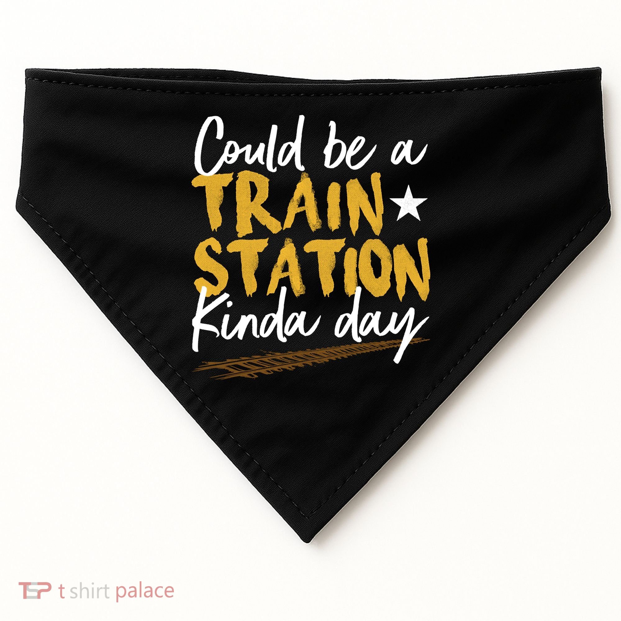 Could Be A Train Station Kind Of Day USA-Made Doggie Bandana