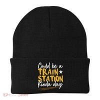 Could Be A Train Station Kind Of Day Beanie thumb 0