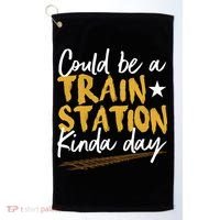 Could Be A Train Station Kind Of Day Golf Towel thumb 0