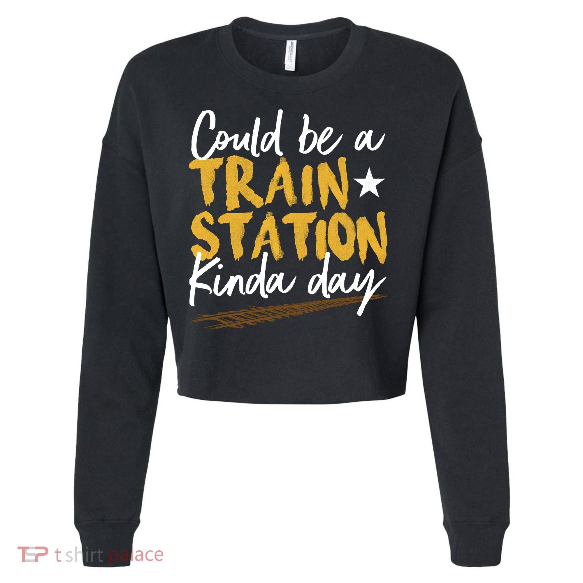 Could Be A Train Station Kind Of Day Cropped Pullover Crew
