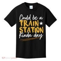 Could Be A Train Station Kind Of Day Kids T-Shirt thumb 0