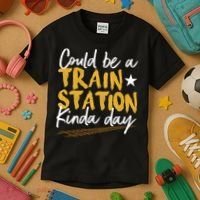 Could Be A Train Station Kind Of Day Kids T-Shirt thumb 3